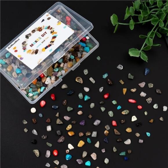 500pcs Natural Chip Stone Beads Multicolor 5mm to 8mm Irregular Gemstone - Picture 5 of 7